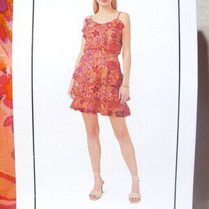 SIZE XL TIERED RUFFLE DRESS FLORAL